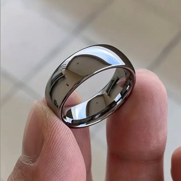 Silver Tungsten Ring Size 10 - Picture 1 of 3